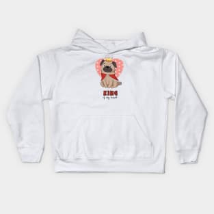 Pug king of my heart Kids Hoodie